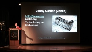 Artist and futurist Jenny Carden (A.K.A. Zenka) presenting at IMERSA